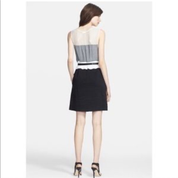 L’Agence Colorblock Mesh Shift Dress Sz 4 - Picture 7 of 7
